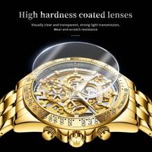 OLEVS. OLEVS Gold Men's Watches Original Quartz Watches For Men Waterproof Luminous Chronograph Date 24 Hours Watches Luxury Stainless Steel Strap Men Watches - one-size - View 9