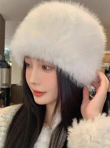 1 件女式新款人造毛皮加厚保暖蒙古帽，防风耳罩，带可拆卸狐狸毛绒球配饰，适合秋冬季服装 - 帽子 - 查看 14