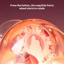 Miniso Sanrio Official Cinnamoroll Wish Lamp | PVC Material | Double Press Color Changing LED Night Light | Two Levels Of Brightness | Music Playback | Rotating Design(1 PC) - Pink - View 8