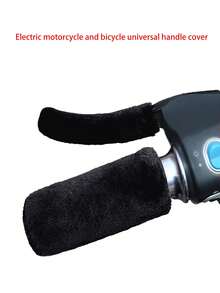 4pcs Handlebar Brake Covers, Universal For Electric Bike, Motorcycle, Bicycle, Plush Faux Fur Grip Sleeves, Anti-Slip, Warm For Autumn/Winter, Suitable For Tricycle - Multicolor - View 2