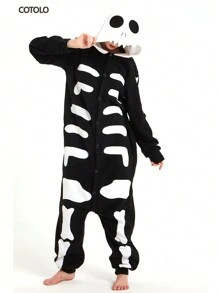 青少年男孩 3D 骷髅印花连体衣