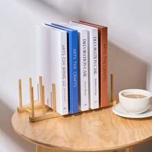 Bamboo Dish Drying Rack, Plate Storage Rack, Book, Pot Lid, Chopping Board, Cup Dryer Rack, Upright Draining And Storage Rack For Cabinet, Keep Books Dry And Organized - Khaki - View 7