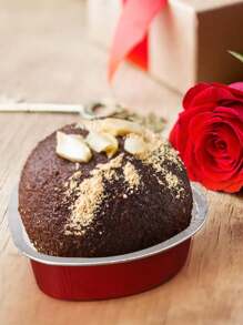 20/30/50/100 件装铝箔心形纸杯蛋糕，带盖心形铝箔蛋糕盘，情人节、母亲节、婚礼一次性迷你蛋糕模具 - 烤箱和空气炸锅 Sa