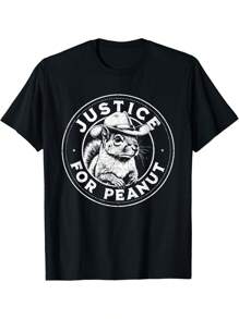Justice For Peanut The Squirrel - P'nut PNut Peanut Squirrel T-Shirt - Black - View 1