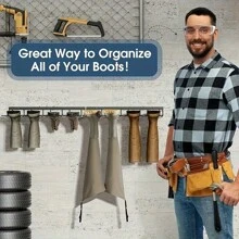 高靴子收纳架 - 适用于壁橱、入口、室内、车库的靴子收纳和支架 - 黑色 - 查看 5