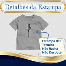 100% Cotton T-Shirt For Children And Youth Short Sleeve Faith Print 06 To 16 - Màu Xám nhạt - Xem 3