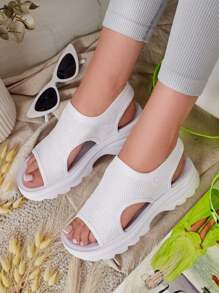 Royalfashion Damen Sandalen mit Viss Obermaterial, stilvolle Sandalen, Sommersandalen für Frauen - Weiss - Übersicht 2