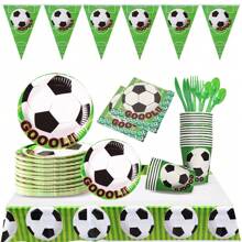 Paquete Vajilla Desechable De Fiesta Futbol 25 Personas - Multicolor - Ver 1
