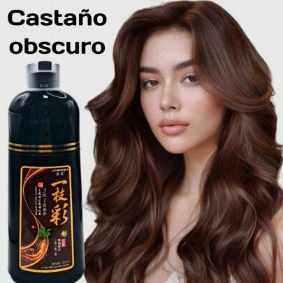 Champú De Tinte Shampoo Para Cabello Gris, Champú Semipermanente Para Color De Cabello Para Mujeres y Hombres, Ingredientes A Base De Hierbas, 3 En 1 Cobertura 100% De Canas, Dura 30 Días, 500 Ml/sin Amoníaco/ingredientes Herbales Naturales.Shampoo Coreano Tinte Instantáneo Cubre Cana Shampoo Jengibre Tinte Cubre la Raiz instantaneo varios colores