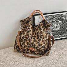 女士时尚条纹毛绒手提包 - 百搭时尚单肩斜挎包，配有可拆卸肩带，高品质合成材料毛绒手提包，适合女士条纹流浪包 - 彩色 - 查看 20