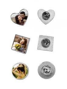 1pc Customized Silver/Gold Round, Heart, Square Metal Brooch Pins, Fashion Clothing Accessory, Gift,Durable,Engraved,Stainless,Colorful,Cute,Adorable,Funny,Y2K,Stylish,Casual,Cuties,Unisex,Custom,Personalized,Unique,Customized,Ideal Gifts For Him,Ideal Gifts For Her,Her,Girlfriend,Friends,Grandparents,Family