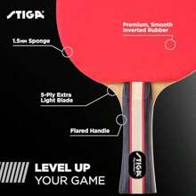 STIGA Performance 4 Player Ping Pong Paddle Set Of 4 Table Tennis Rackets 6 3 Star Orange And White Balls - Orange,White1 - View 3