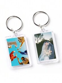 定制透明亚克力相框钥匙扣、照片插入钥匙扣，包括心形、矩形等规格，非常适合个性化钥匙扣 DIY 礼物亚克力相框钥匙扣钥匙扣、清晰图片钥匙扣作为礼物、情侣钥匙扣、家庭礼物、亲爱的朋友礼物、圣诞礼物、送给她/他的礼物