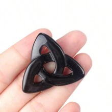 1 pieza Amuleto de cristal natural con nudo celta, piedra energética de gema para decoración de palma, nudos celtas, cuarzo Reiki, piedras de la suerte para hacer joyería, colgante, pulsera y manualidades adultas