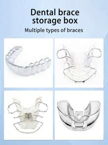 Estuche de almacenamiento para retenedores dentales ortodónticos con patrón de flores rosas y letras blancas de la A a la Z, contenedor para protector bucal, estuche para dentaduras, caja ventilada para aparatos de ortodoncia, caja para retenedores, caja de almacenamiento dental, caja para colocación de dentaduras, seguro y fácil de usar, suministros para el hogar, la oficina y el dormitorio, artículos de almacenamiento doméstico, fácil de transportar