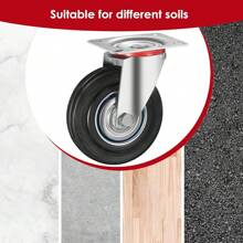 Pack Of 4 Heavy-Duty Castors 160/200mm Swivel Castors Transport Castors With Brakes Up To 600kg Pallet Castors Castors For Furniture 360° Rotatable No Noise (2 Brake Castors, 2 Swivel Castors) - 4x200mm - 查看 5