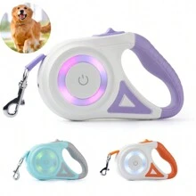 1pc Automatic Retractable Lead Rope, Double Light And Light Dog Leash, 3M/5M Two Sizes, Macaron Color, .Dog Things