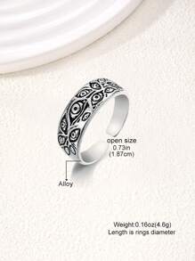 1 Pc Unique Metal Replica Eye Pattern Ring, Charming Party Gift For Women - Antique Silver - View 7