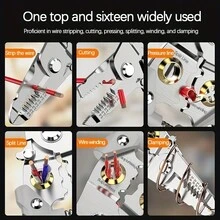 多功能电工剥线钳和剪线钳 - 不锈钢材质，浅灰色/白色，工业级工具 - 剝線鉗 - 查看 8