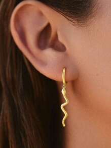 1 对优雅蛇生肖 925 纯银耳环个性化女士礼物精美设计完美生日礼物独特珠宝时尚配饰个性耳环 - 靈蛇耳環 - 查看 4