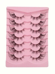 7对透明茎假睫毛，纤细纤长卷翘蓬松睫毛，自然拉长延伸至眼尾 - 眼尾拉長款 - 查看 7