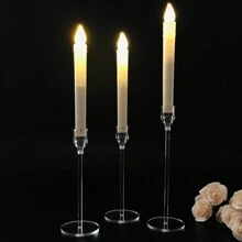 3/6/18/24/36件亚克力烛台套装,锥形烛台,适用于婚礼装饰、餐厅、情人节蜡烛装饰、锥形烛台套装、新年礼物、活动装饰 - 透明壓克力 - 查看 9