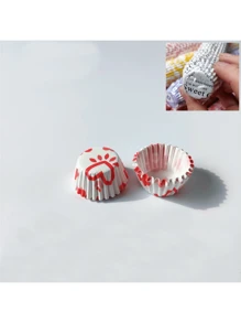 50/100/200個-可愛迷你拇指大小蛋糕模具 (2.5公分/5公分)，包含烘焙杯與不沾紙襯底；多種款式可選，適合居家廚房與甜點烘焙，也是新年與情人節的絕佳禮物 - 彩色 - 查看 17