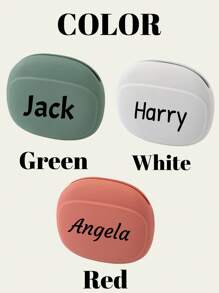 1/2Pcs Custom Name Silicone Storage Bag For Headphones, Personalized Mini Key Data Cable Storage Case, Customized Portable Wired Headset Storage Bag, Customizable Name Mini Storage Bag, 9x7.6cm, 3 Colors:Red/White/Green, Mini Key Box, Silicone Headphone Case, Under $10, Case For Headphones, Headphone Carrying Case