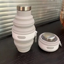 1 个双头折叠伸缩水瓶，柔软不易变形，适合送给家人/朋友的礼物，适合户外、露营 - 彩色 - 查看 7