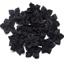 20 件/包 6 厘米缎面手工五角形 5 瓣花 DIY 发夹、胸针、服装配饰 - 彩色 - 查看 19