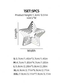 Stainless Steel Star Shaped Cookie Mold, 5pcs Stainless Steel Cookie Cutter Mold, Hand Press Biscuit Mold, Fruit/Vegetable Cutting Mold, Dumpling Press DIY Kitchen Tool, Suitable For Children's Day, Wedding, Birthdays, New Year, Halloween, Christmas, Easter, Valentine's Day, Thanksgiving Celebrations, And Other Festive Parties-Children's Day, Halloween Or Christmas Party