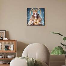 5D 钻石画工具套件，DIY 钻石马赛克工艺品，手工艺术礼物，节日派对装饰，帆布墙艺术，适用于卧室、办公室、客厅 - 无框 - 彩色 - 查看 9