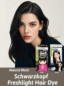 Schwarzkopf 施华蔻 Freshlight 染发剂 自然黑，温和染发，补充营养，深层滋养，增强光泽，丝蛋白精华，多种氨基酸，乳霜配方，减少颜色偏差，使用方便，效果持久，增强光泽，抚平毛鳞片，修复损伤，染发爱好者，头发受损人士，想要闪亮头发的人，家庭染发，日常护发程序 - 自然黑 - 查看 1