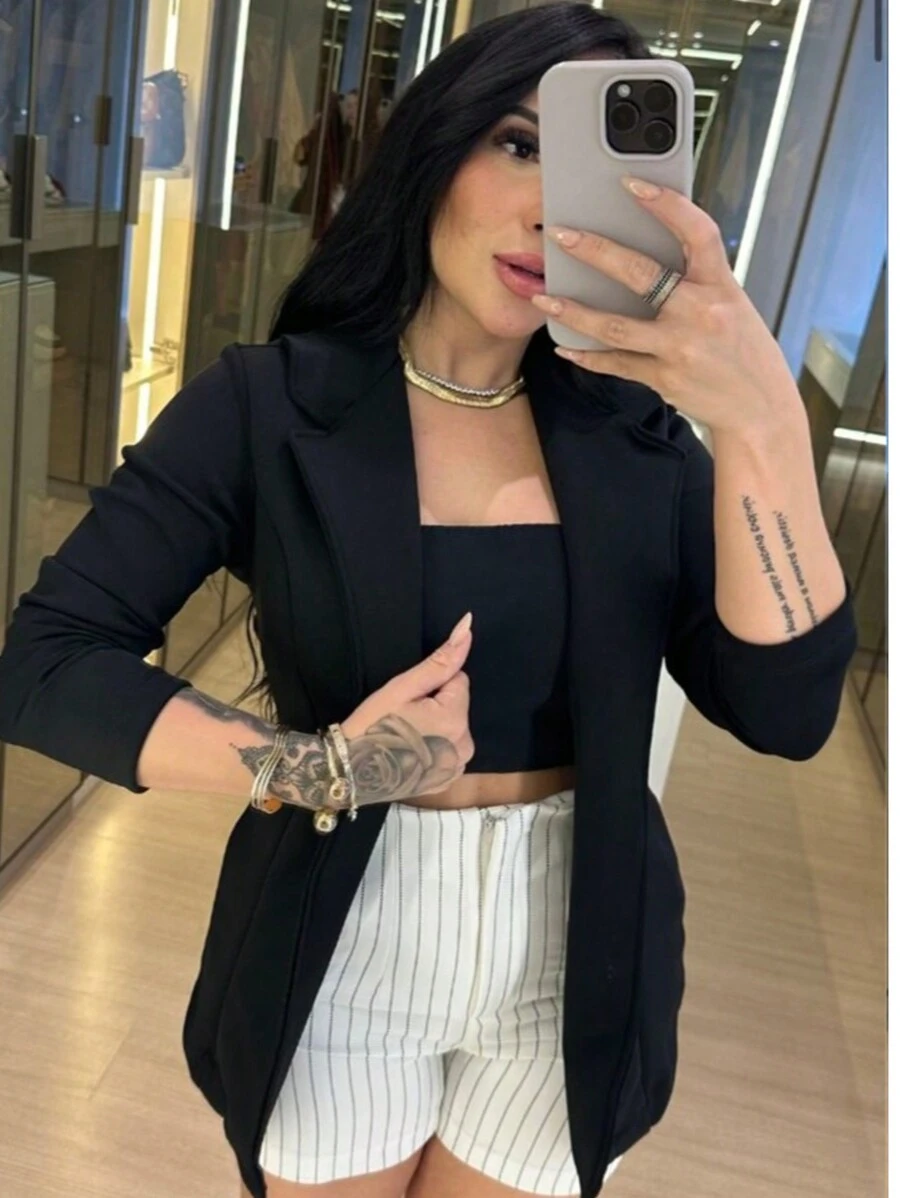 Luxury Sophisticated Elegant Blazer - màu đen - Xem 1