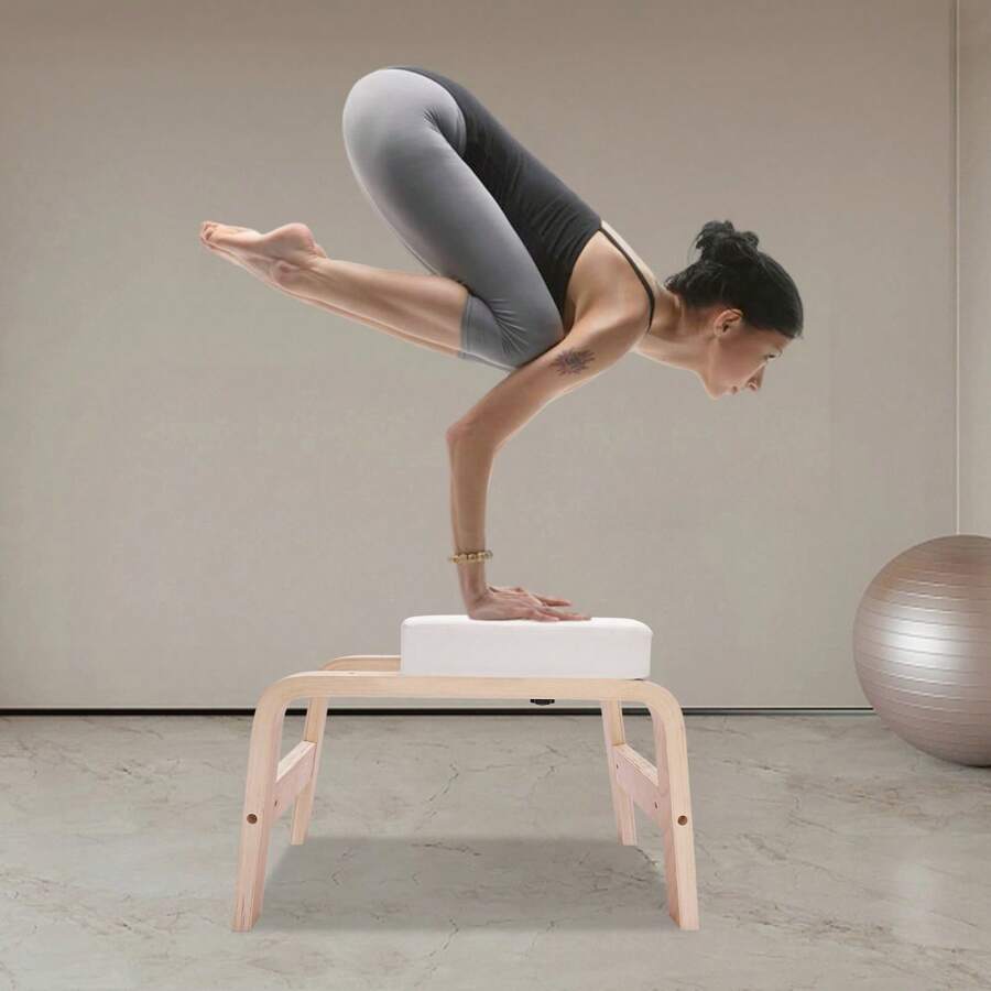 kangten 440.92lbs Yoga Headstand Bench Exercise Inversion Stool Workbench Upside Down Chair - White - View 1