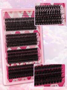 304 piezas D Curl, Kit de Racimos de Pestañas 60D 80D 100D 120D - Kit de Racimos de Pestañas, Kit de Extensión de Pestañas, Pegamento y Sellador, Pincel, Pinzas, Extensiones de Pestañas en Racimos, Kit de Extensión de Pestañas DIY para usar en casa, Pestañas Postizas