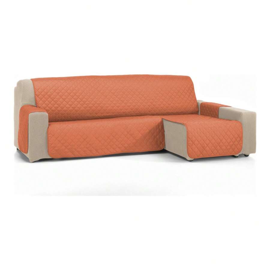 Ecommerc3 Funda Sofá Chaise Longue Tamaño Ideal 200 cm y Variedad de Colores | Funda Sofá Chaise Longue Protección Completa y Fácil de Lavar - Envío GRATIS ✅ Entrega 24/48h a España (península) - Naranja Coral - Ver 1