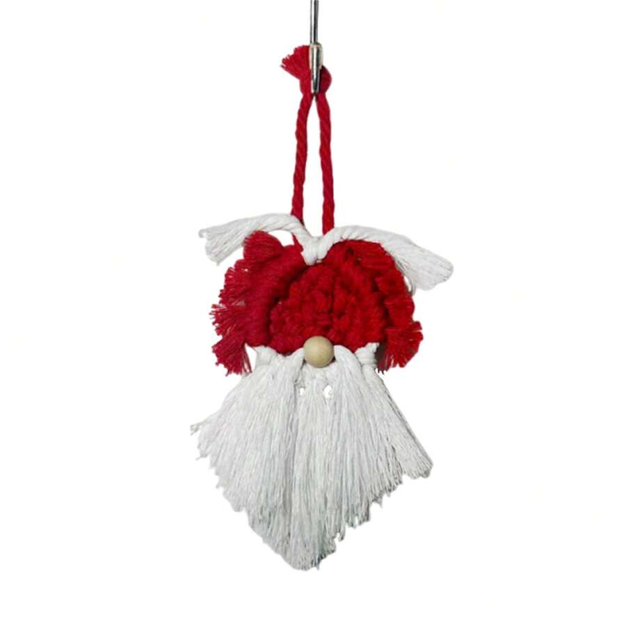 Christmas Handmade Weaving Santa Claus Decoration - Green - Red - View 1