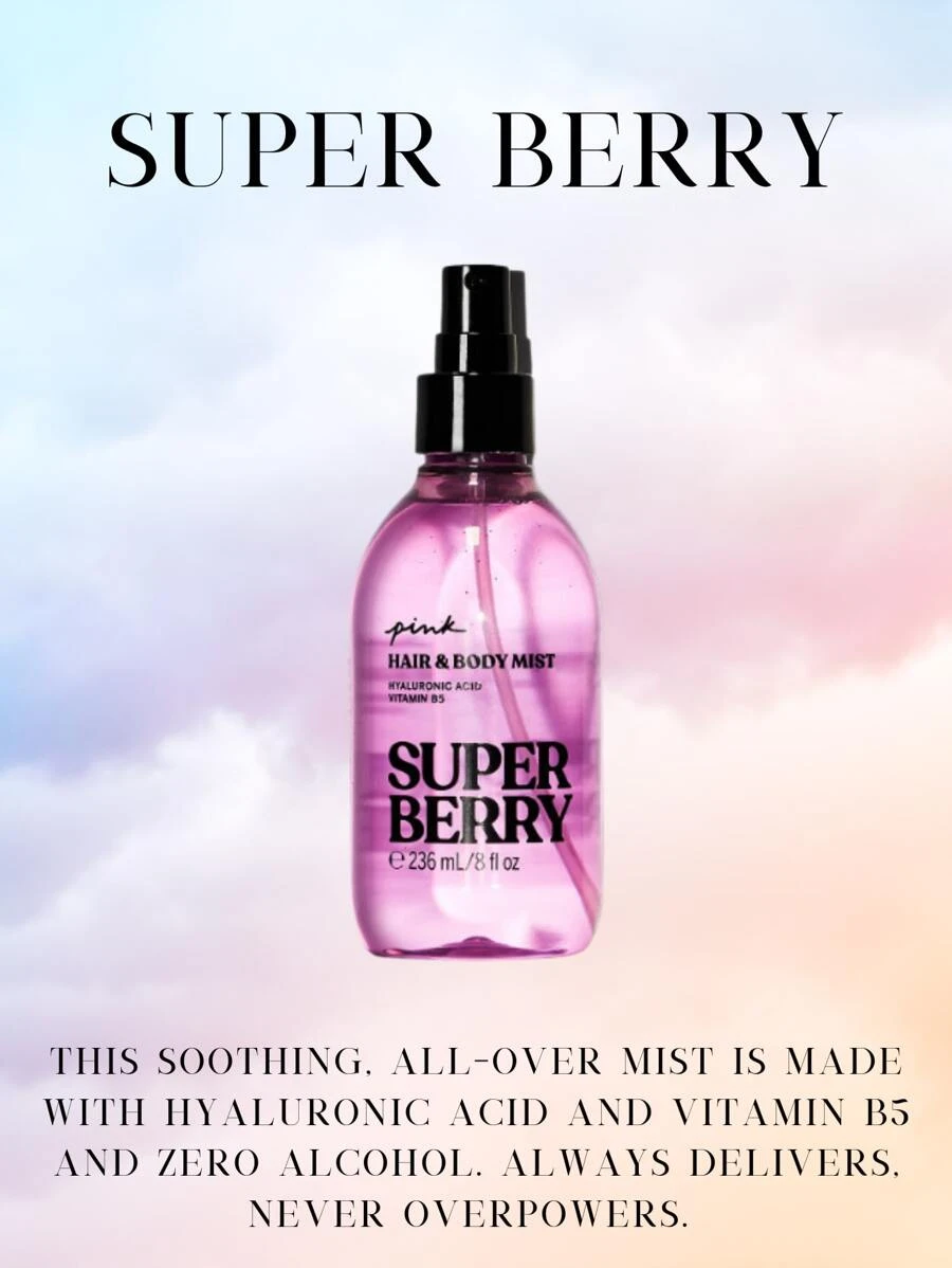 Victoria's Secret Victoria's Secret VS Body Mist Fine Fragrances Pink Perfume Starlit Love Spell - Pink Super Berry - View 1