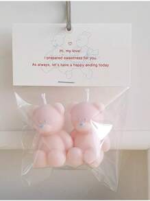 Molde de silicona con forma de 2 osos, molde 3D de oso de dibujos animados lindo, para hacer velas, jabón, aromaterapia, yeso, resina, manualidades, regalos de cumpleaños, decoración de dormitorio, regalos de boda