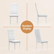 Juego de 5 piezas para 4 juegos de mesa de comedor, mesa de cristal con respaldo alto, juego de PU para cocina, sala de estar y comedor