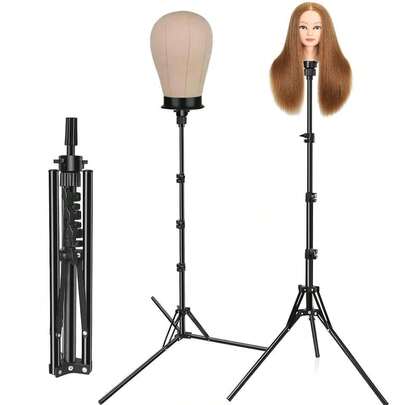 150cm Wig Stand Tripod ,Ergonomic Design, Adjustable Metal Wig Stand Tripod - Foldable Mannequin Head Holder For Hairdressing & Cosmetology Training, Salon Use, Wig Stand, Human Model