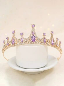 1 件女孩水晶手工公主头饰皇冠头饰，花童生日发饰 - 彩色 - 查看 17