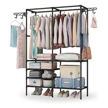Multi-Functional Coat Rack, Large-Capacity Wardrobe, Clothing Storage Cabinet, Clothes Rack, Closet Wardrobe, Portable Wardrobe For Bedroom, Easy To Assemble, Independent Coat Room, Clothing Storage Rack For Bedroom