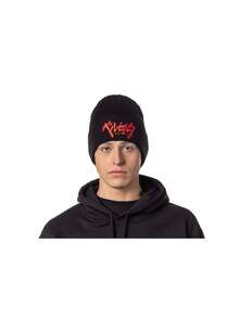 Manga Anime Embroidered Logo Beanie Embroidered Knit Beanie Hat Cap - màu đen - Xem 2