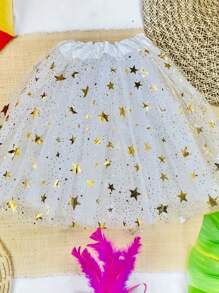 Tulle Skirt With Star Details Carnival Tutu A-9 - 白色 - 查看 2
