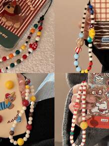 GUCADI 1pc Colorful Chain Lanyard Wrist Strap Phone Case Accessories, Personalized Dopamine Pendant Detachable Portable Wrist Strap, Compatible With Apple////VIVO/OPOO/Honor, Creative Wristlet Phone Charm, Cute & Cool