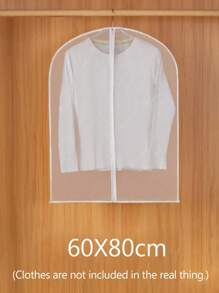 1pc Dust Cover Clothes Household Washable Coat Dust Bag Waterproof Transparent Hanging Clothes Hanging Clothes Hanging Clothes Bag Suit Cover, Dust Bag Clothes Dust Cover Hanging Clothes Hanging Clothes Bag Down Jacket Suit Transparent Clothes Cover Stereoscopic Clothes Dust Cover Cover Set. - Clear - View 8