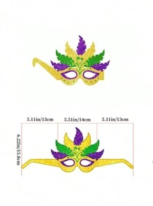 12/6/2/1pc Shiny Party Street PVC Plastic Headbands And Masks, Suitable For Festival Celebration, Outdoor Party, Masquerade Prom - Multicolor - View 10