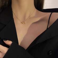 1 件双心项链 - 时尚光滑亮面不褪色女士珠宝、母亲节、情人节、生日 - 服装配饰和节日礼物 - 雙桃心項鍊 - 查看 4